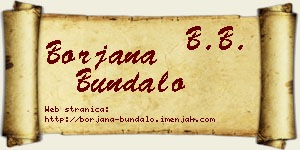Borjana Bundalo vizit kartica
